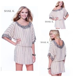 Shail K Loose 3/4 Sleeve Prom Dress